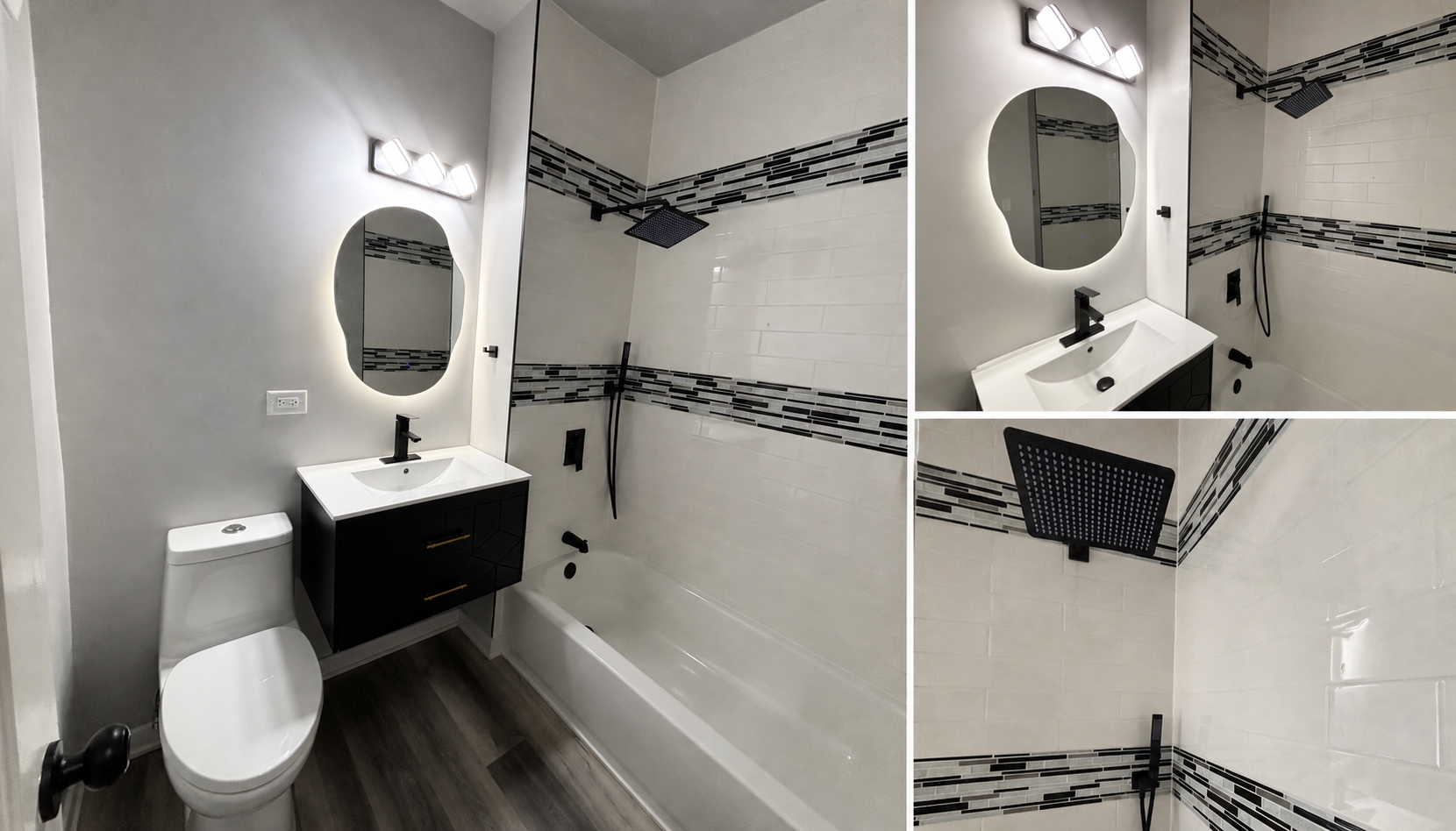Finished Delaware unit bathroom collage