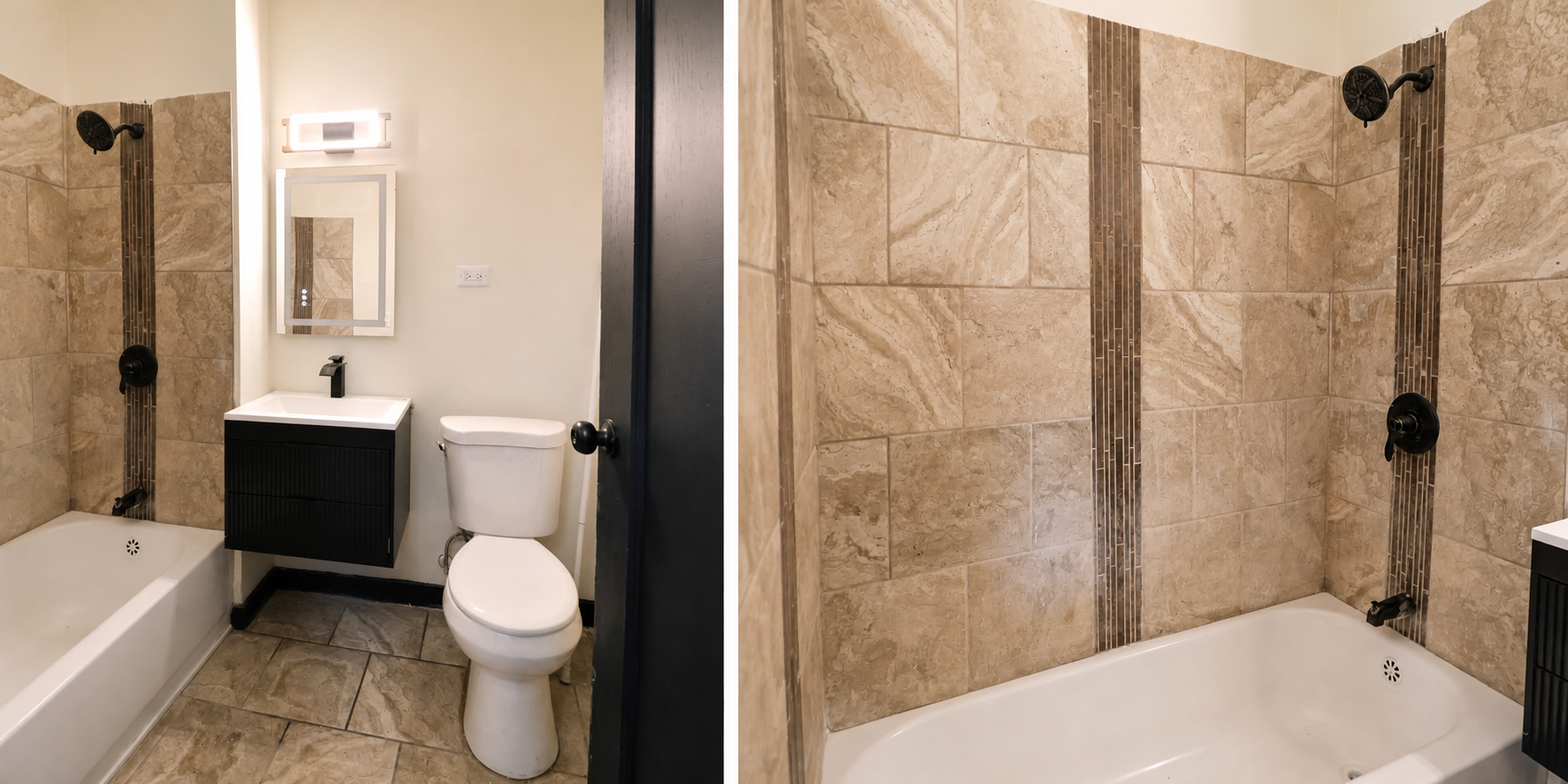 Finished Delaware unit bathroom collage